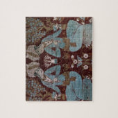 Isfahan-stijlpaneel, Perzisch, 17e eeuw (zijde) Legpuzzel (Verticaal)