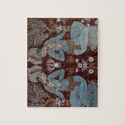 Isfahan-stijlpaneel, Perzisch, 17e eeuw (zijde) Legpuzzel (Verticaal)