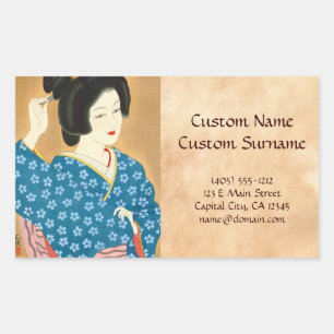 Ishida Waka Spring Sentiment japanse dame Rechthoekige Sticker