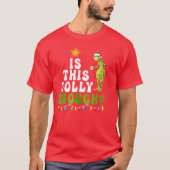 ishis Jolly Enough Green Merry Christmasree Lights T-shirt (Voorkant)