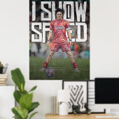 ishowspeed Inspired Football Illustration Poster (Thuiskantoor)