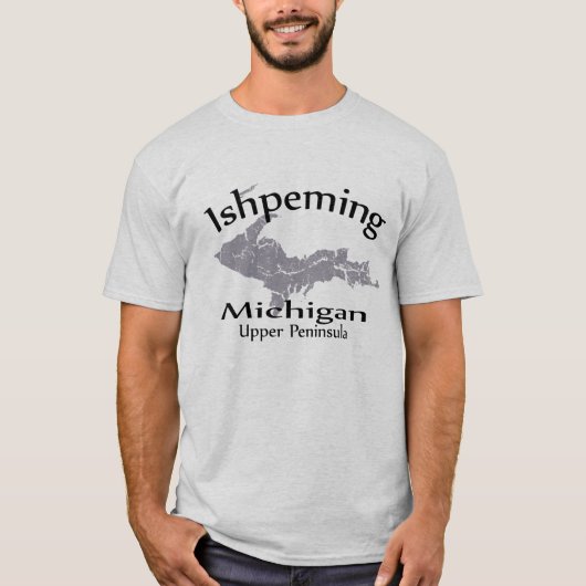 Ishpeming Michigan Map Design T-shirt (Voorkant)