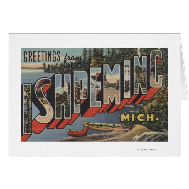 Ishpeming, Michigan - Scènes de grandes lettres (Devant horizontal)