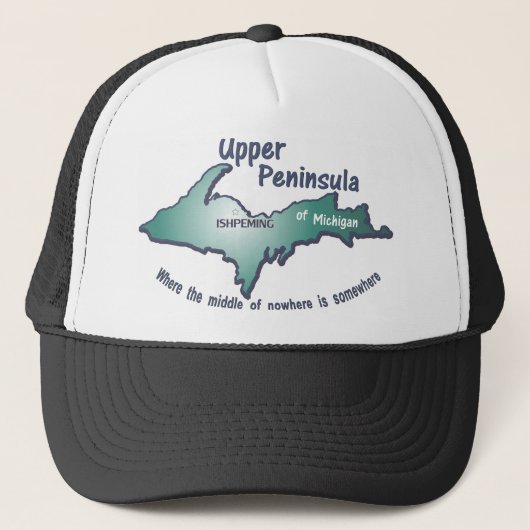 Ishpeming Upper Peninsula midden in het niets Trucker Pet (Voorkant)