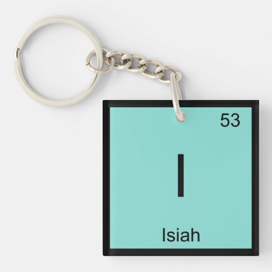 Isiah Name Chemistry Element Periodic Table Sleutelhanger (voorkant)
