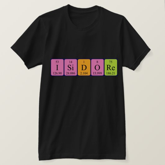 Isidore periodiek table name shirt (Design voorkant)