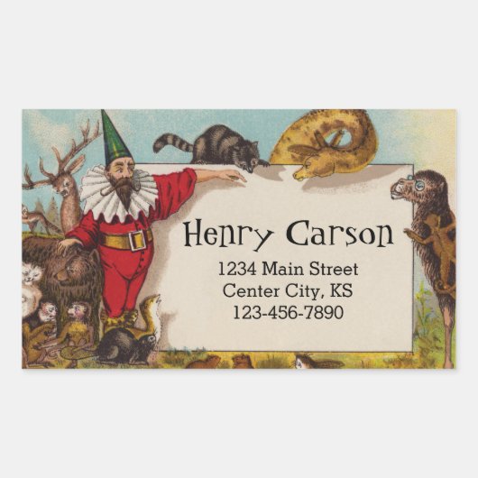 Isidore the Elf & his Animals Address Sticker (Voorkant)