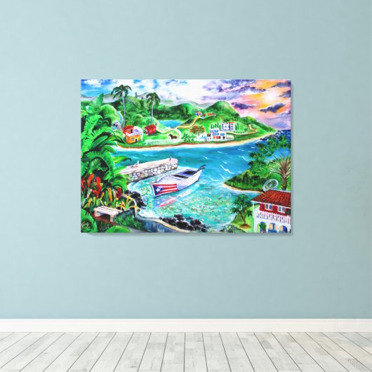 Isla Del Encanto - Kunst van Galina - Canvas Afdruk (Insitu (Houten vloer))