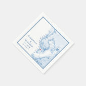 Isla Del Sol Florida Kaart Elegant Bruiloft Servet (Hoek)