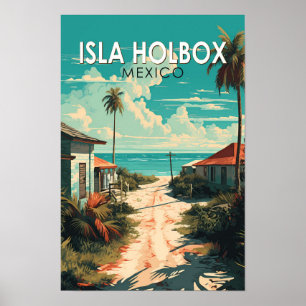 Isla Holbox Mexico Reis Kunst Vintage Poster