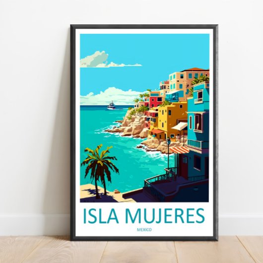 Isla Mujeres Impression de voyage sur toile Isla M