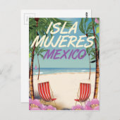 Isla Mujeres Mexico Beach poster Briefkaart (Voorkant / Achterkant)