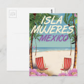 Isla Mujeres Mexico strandposter Briefkaart (Voorkant / Achterkant)