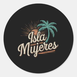 Isla Mujeres Mexico Vakantie Souvenirs Familie Vak Ronde Sticker