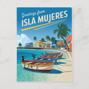 Isla Mujeres vintage van Mexico Briefkaart
