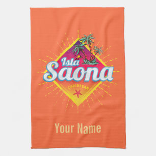 Isla Saona Caribische Dominicaanse Republiek Retro Theedoek
