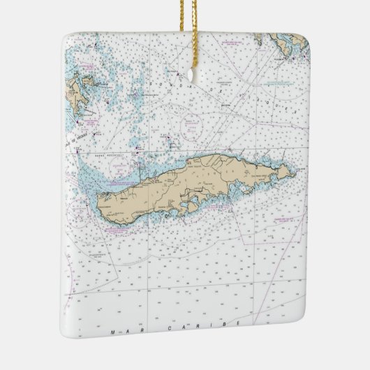 Isla Vieques Chart Keramisch Ornament (Rechts)