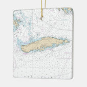 Isla Vieques Chart Keramisch Ornament (Links)