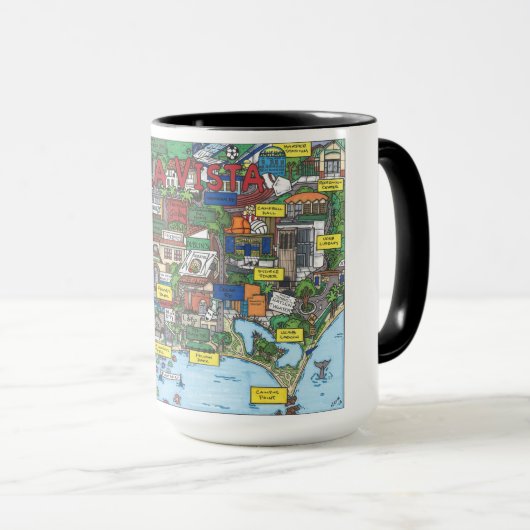 Isla Vista Map Coffee Mok (Voorkant rechts)
