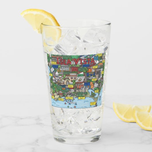 Isla Vista Map Glass Tumbler (Voorkant ijs)