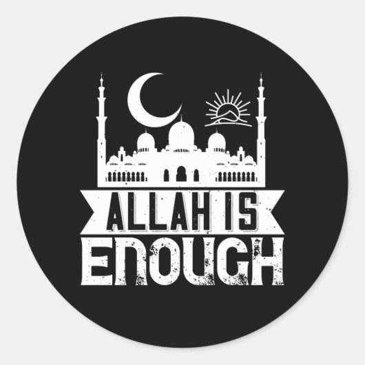 islam - Allah is genoeg Ronde Sticker (Voorkant)