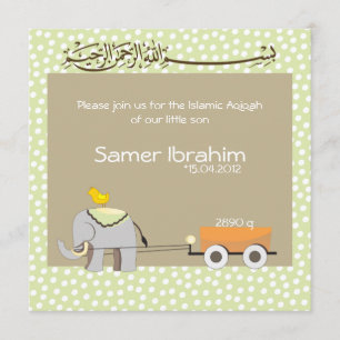 Islam Aqiqah bébé invitation faire-part musulman
