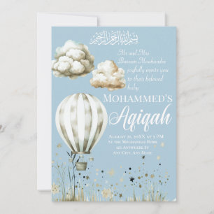 Islam Baby Boy Aqiqah Invitation