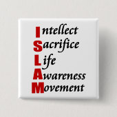ISLAM-Button Vierkante Button 5,1 Cm (Voorkant)