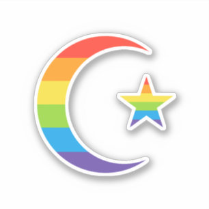 Islam Crescent & Star Moslim LGBTQ Gay Pride Vlag Sticker