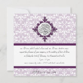 Islam damask bruiloft verloving islamitisch uitnod kaart (Achterkant)