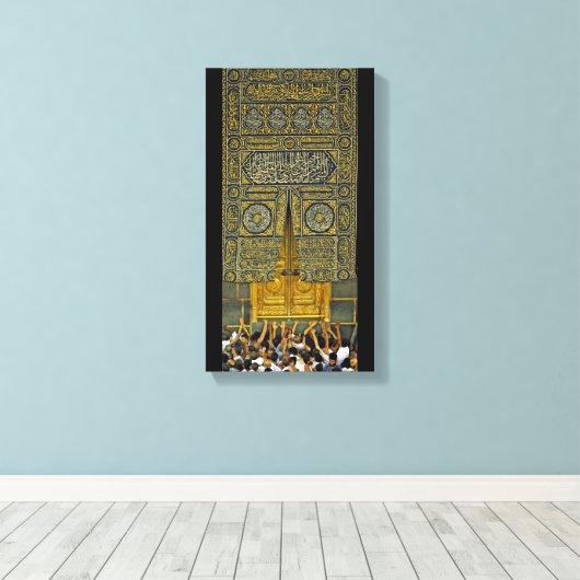 Islam Islamitische Arabisch Calligrafie Hajj Kaaba Canvas Afdruk (Insitu (Houten vloer))