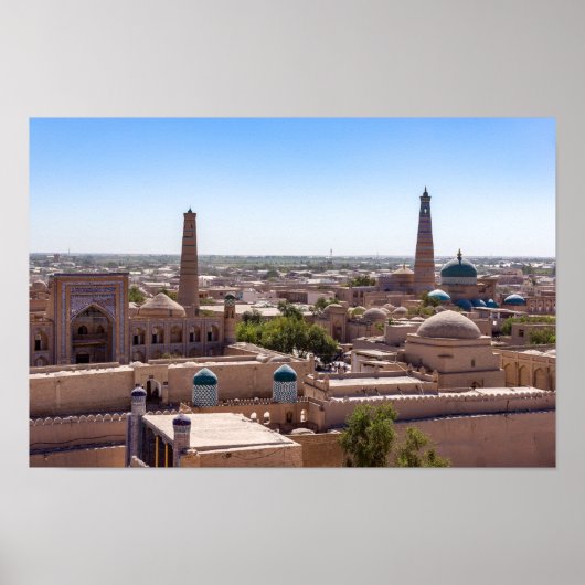 Islam Khodja-moskee en citadel Kunya-ark - Khiva Poster (Voorkant)