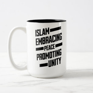 Islam omarmt vrede en bevordert eenheid tweekleurige koffiemok