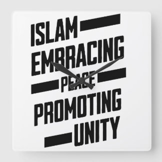 Islam omarmt vrede en bevordert eenheid vierkante klok