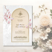 Islam Save the Date - Aquarelle Magnolia Arch