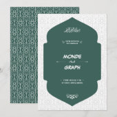 Islam Wedding Invitations Art (Devant / Derrière)