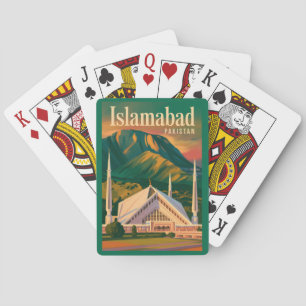 Islamabad Pakistan Faisal-moskee Illustratie Pokerkaarten