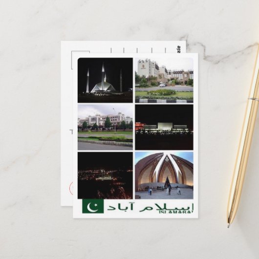 Islamabad - Pakistan - Mozaïek - Briefkaart (Voorkant / Achterkant in situ)