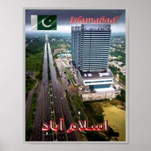 Islamabad - Uitzicht van nacht - Pakistan - Poster