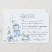 Islamic Baby Boy Geboorteaankondiging Aankondiging (Voorkant)