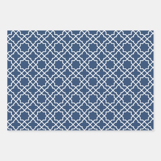 Islamic Blue Arabesque Pattern Gift Wrapping Paper (Voorkant 2)