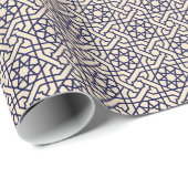 Islamic Blue White Moroccan Geometric Pattern Cadeaupapier (Rol Hoek)