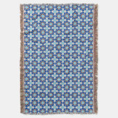 Islamic Blue White Moroccan Geometric Pattern Deken (Voorkant Verticaal)