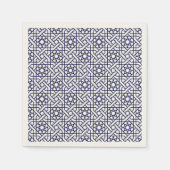 Islamic Blue White Moroccan Geometric Pattern Servet (Voorkant)