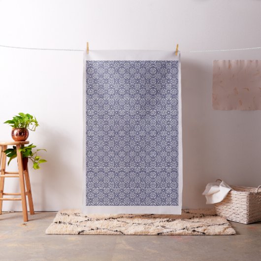 Islamic Blue White Moroccan Geometric Pattern Stof (Voorbeeld)