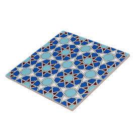 Islamic Blue White Moroccan Geometric Pattern Tegeltje