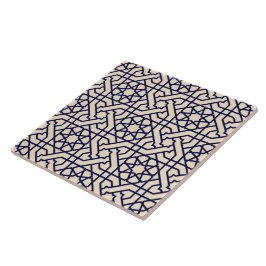 Islamic Blue White Moroccan Geometric Pattern Tegeltje