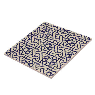 Islamic Blue White Moroccan Geometric Pattern Tegeltje