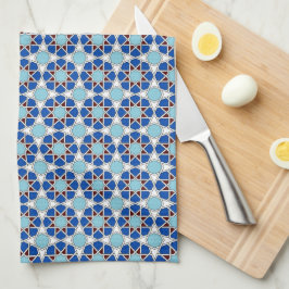 Islamic Blue White Moroccan Geometric Pattern Theedoek