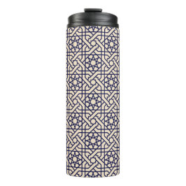 Islamic Blue White Moroccan Geometric Pattern Thermosbeker